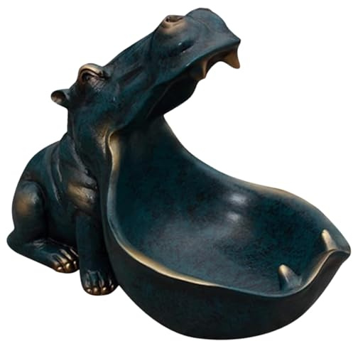 Nilpferd Bonbonschale einzigartige Nilpferd Schlüsselschale für den Eingangstisch dekorative Nilpferd Schale Nilpferd Statue mit großer Öffnung Bonbonschale Eingangsdekor für den Büroschreibtisch