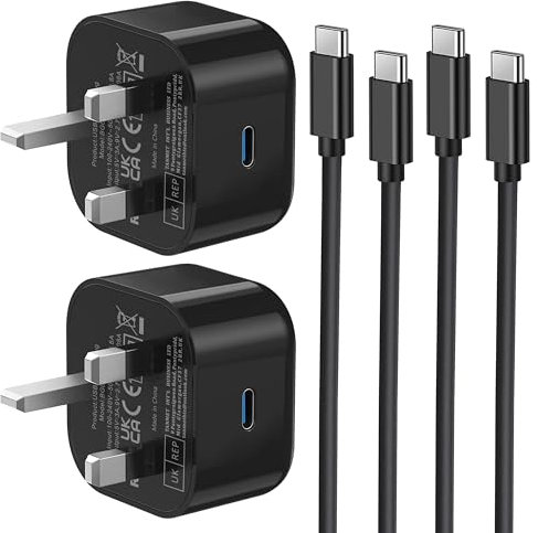 Samsung Fast Charger Plug and Cable 2Pack, USB C PD Charging Plug with Type C USBC Lead for Samsung Galaxy S24/S23/S22/S21/S20 fe/A16/A15/A14/A13/A12/A32/A33/A34/A35/A52/A53/A54/A55/A20E/A21S/A05S