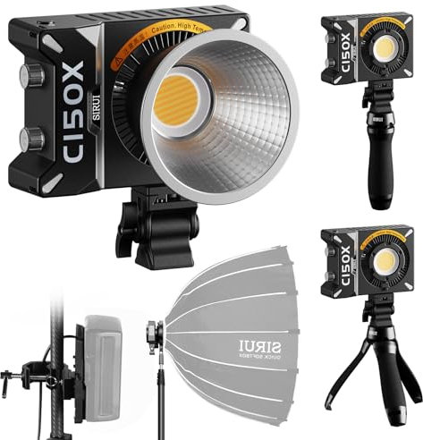 SIRUI C150X 150W COB LED Video Light Combo Kit mit App-Control, 2800K-6500K Bi-Color, Bowens Mount, tragbar für Fotografie & Videografie