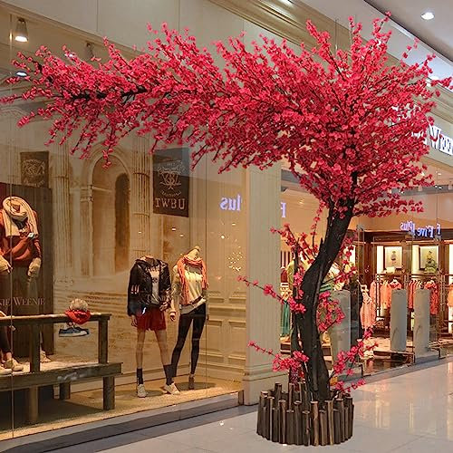 LULUMAIC Japanischer Kirschbaum, groß, künstlich, FakeTrees, handgefertigter Baum mit Sockel, für drinnen und draußen, Zuhause, Büro, Party, Hochzeit, 1,5 x 1 m