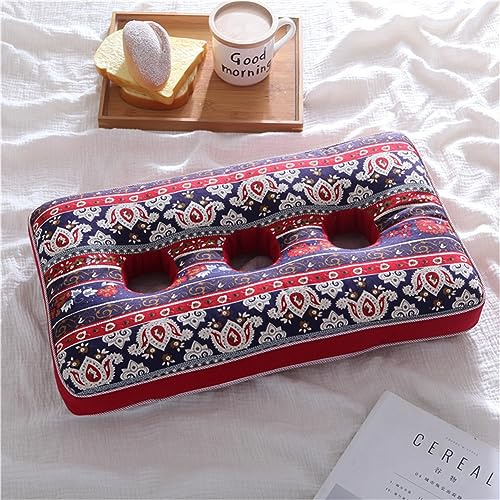 Núcleo de almohada de trigo sarraceno, almohada de tres agujeros para dormir de lado, protección auditiva y alivio del dolor, almohada hueca para orejas doloridas