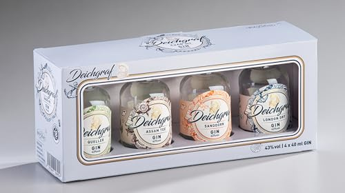 Heiko Blume Premium Gin Collection - 4x40ml, 43% vol. - Exklusive Gin-Box mit norddeutschen Spezialitäten
