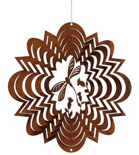 Der-Porzellan-Laden Edelrost Windspiel Libelle, 22 x 22 cm, aus Metall, dekorativ & wetterfest, für Garten und Balkon, mit schwingendem 3D-Effekt und einzigartigem Design
