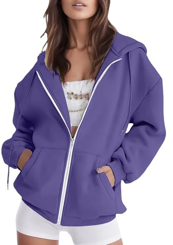 amropi Sudadera de Mujer Deportiva Chaqueta con Capucha y Cremallera Casual Hoodie Abrigo