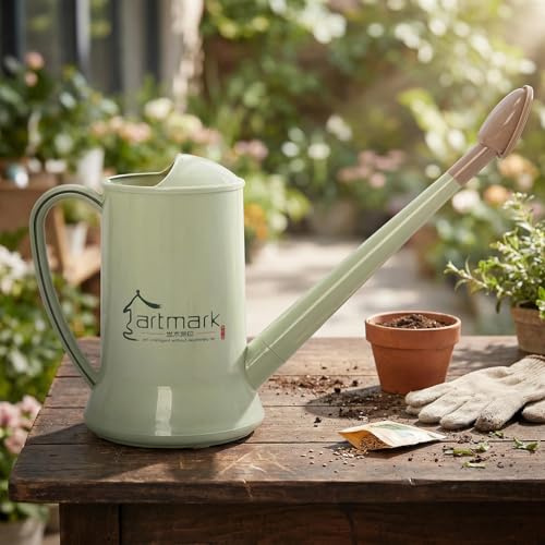 Watering Can 2L for Indoor & Outdoor Houseplants | 2 in 1 Small Watering Can with Long Spout,Sprinkler Rose Head,Precise Watering,for Bonsai, Flowers, Hanging Baskets & Patio