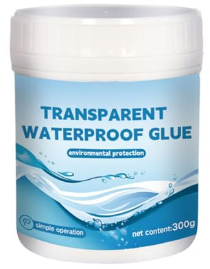 Wasserdichtes Dichtungsmittel, 300 g, wasserdicht, unsichtbar für Badezimmer, transparenter Fliesenkleber für Badezimmer, Reparaturset mit Handschuhen und Bürste, transparentes Wasserdichtungsmittel
