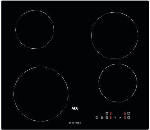 AEG 3000 Series Induction Hob IBK64200CB, 60 cm, 4 Cooking Zones, PowerBoost Function, Boil Water in less than 90 sec, OptiFix One Step install, Child Lock safety, Heat Indicators, 48x560x490mm, Black