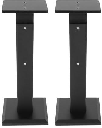 2er-Set Lautsprecherständer, Ständer für Lautsprecher und Boxen, Ausziehbar, Lautsprechers Bodenständer, HiFi Rack, Höhenverstellbar für Satelliten, Universal Boxenständer bis 30 kg (Schwarz)