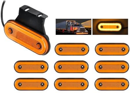 PENYUY 10PCS High Brightness 20SMD LED Side Marker Lights, IP68 Waterproof & Shockproof for Enhanced Driving Safety, Warning Light Easy Install on Trucks, Trailers, RVs, Campers, Vans (12-24V)
