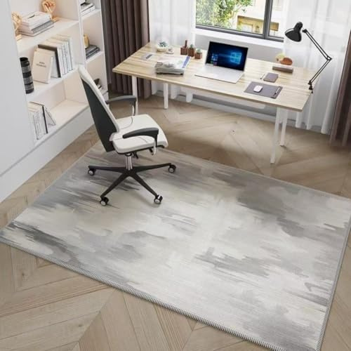 Highdi Alfombrilla para Silla de Oficina, Moderno Abstract Protector Suelo Silla Ruedas Antideslizante Resistente a los Arañazos, Alfombrilla de Protección para Suelos Duros (Gris 1,80x120cm)
