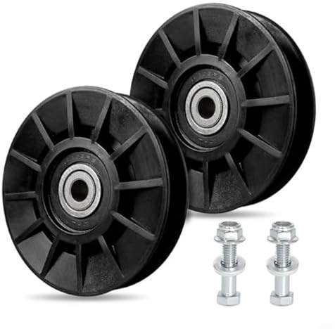 2 Stück Antriebsriemenscheibe V-Nut Spannrolle für 532194326, Kompatibel mit YT3000 YET4000 4500 GT6000 YTH21K46 Rasenmäher, Metall Kunststoff Ersatzteil Set