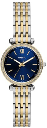 Fossil Carlie Damen 28MM Zweifarbige Edelstahluhr, ES5438