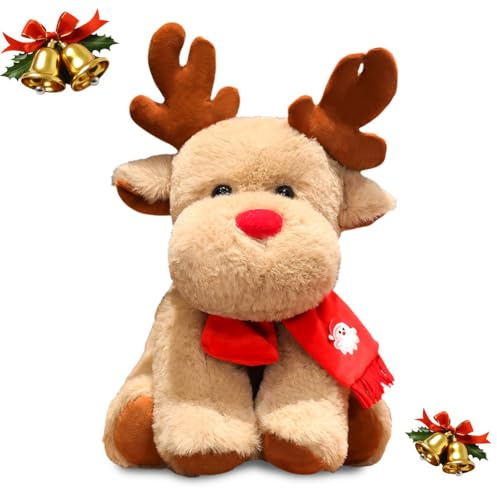 YUPDFGB Weihnachten Elch Kuscheltier, Weihnachten Dekoration Stofftiere, Stofftier Rentier Für Kinder,Weihnachtsdekoration Home Desktop Deko Jungen Mädchen