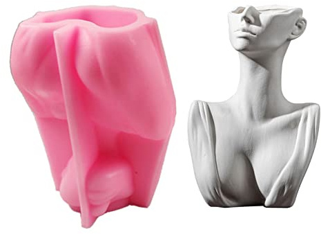 Kadagg Stampo per Fiori in calcestruzzo di Cemento in Gesso 3D per stampi per Corpo Umano Astratto Creativo Stampo in Silicone Stampo per colata Silicone