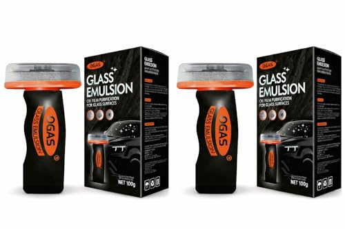 Glass Cleaner Spray Pack of 2 (100 ml Each) – Streak-Free Oil Film & Fingerprint Remover for Car Glass, Windows, Mirrors & Shower Glass – Portable Anti-Fog Multi-Surface Glass Cleaner