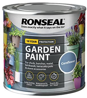 Ronseal RSLGPCF250 GPCF250 Garden Paint Cornflower 250ml, 250 ml