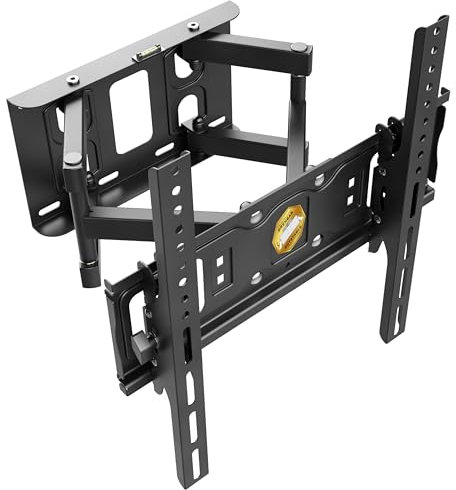 RICOO Supporto TV parete S6244 32”-55” pollici 81-140 cm Staffa televisore Girevole Inclinabile Porta televisione universale VESA 200 x 200-400 x 400 Nero