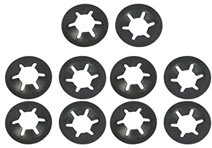 sourcing map 10 Stück Drücken Sicherungsscheibe Sicherungsclips Verschluss Innen Zahnscheiben M8 x 18mm 65Mn Schwarz
