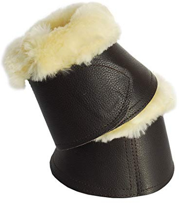 Rhinegold Hufglocken mit Schaffellbesatz aus Leder