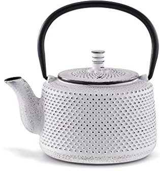 Beka Jito théière en fonte 0,8 L - Théière avec infuseur en inox, anse rabattable et bec veseur anti-goutte - Bouilloire compatible avec tous feux - Théière avec couvercle amovible