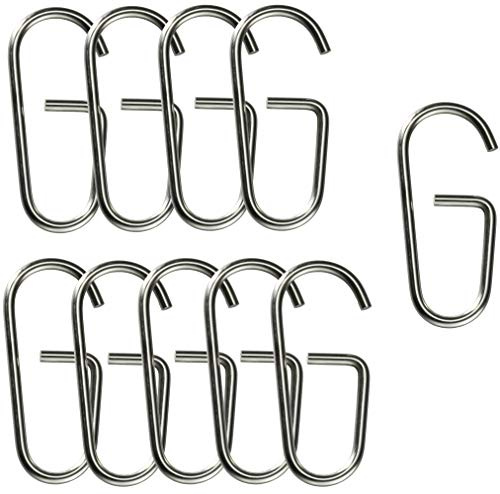 PHOS Design, HKD Set, Vorhanghaken (10 Stk) aus Edelstahl passend zu PHOS Duschvorhangstangen, Durchschleuderhaken, Haken, Gardinenhaken, Ringe, Vorhanghaken, Harken, Hacken, Vorhangringe, matt