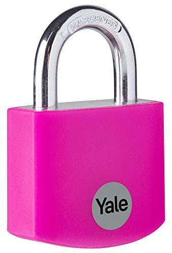 Yale - YE3B/32/116/1/P Standard Security 32mm Aluminium Padlock - Pink - Open Hardened Steel Shackle - 3 Keys