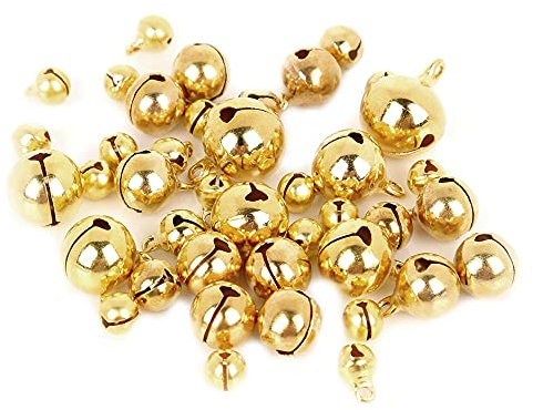 100 Stück Golden Metallglöckchen,Glöckchen Schellen aus Eisen mit Öse,Weihnachten Hochzeit Dekor Anhänger Bells für DIY Basteln Schmuckherstellung Haustier Wind Glockenspiel Weihnachtendeko,6mm
