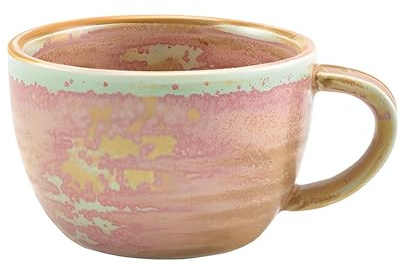 Genware CUP-PRS28 Terra Kaffeetasse aus Porzellan, Rose, 285 ml Fassungsvermögen, 260 mm Höhe, 6 Stück