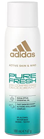 adidas Active Skin & Mind, Pure Fresh Deodorante Spray per Uomo e Donna, 24 Ore di Protezione, 100 ml - Unisex