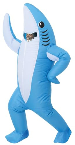 AirSuit® Aufblasbare Verkleidung Hai | Ungewöhnliches Kostüm in Erwachsene | Größe 160 bis 190cm | Premium | Aus sehr strapazierfähigem Polyester - Angenehm zu tragen | Aufblassystem | OriginalCup®