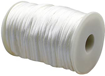FSSTUD 50 Meters 3 mm Nylon String Chinese Knot Thread Wind Chime String Cord Window Blind Craft String for Necklace Bracelet Making White