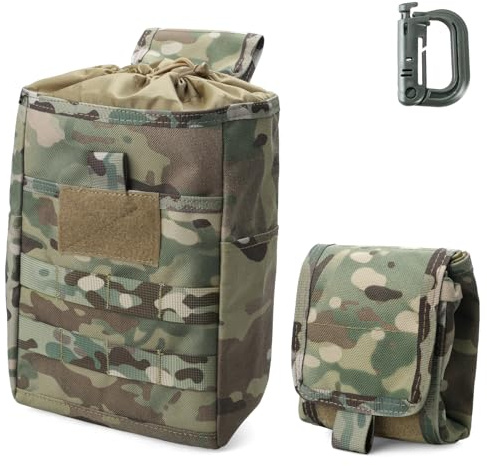 WYNEX Molle Dump Pouch, taktisk slungväska för ammunition, vikbar Mag Dump Pouch, magasin, verktygsrulle, Wiast-väska, dragsko för bältespaket, tillbehör