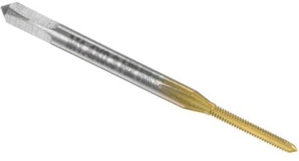 QUARKZMAN Taraud Métrique M1.4 x 0.3mm H2 Revêtu de Titane (Ti-Coated) | en Acier Rapide à 3 Rainures Droites, pour le Filetage de Vis, Outil de Réparation pour Machiniste et Bricolage