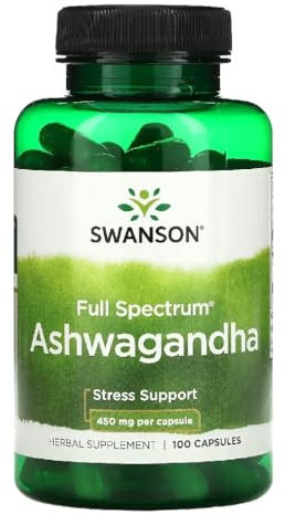 Swanson - Ashwagandha Root Extract | Traditional Adaptogen for Stress & Energy Balance | 450mg Full-Spectrum - 100 Capsules