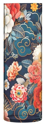JUMBEAR Vaso per fiori in stile giapponese con motivo floreale – Vaso trasparente rustico per la casa rustica per una fattoria moderna, ideale per mensole, tavolo e ingresso