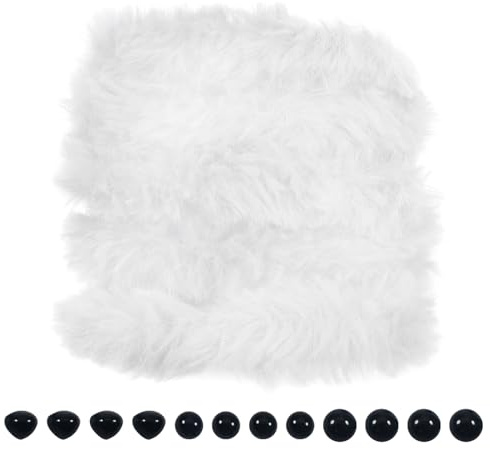 TOAOB 2 Stück Pfeifenputzer zum Basteln Lang 1m Dicke 20mm Weiß Set | Pfeifenreiniger zum Hund Basteln, mit Nase und Augen, Chenilledraht Pipe Cleaner Basteln, für DIY Handwerksprojekt