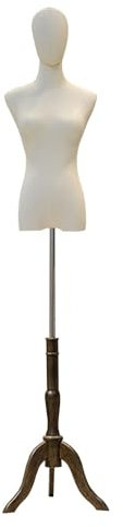 schneiderpuppe Schneiderpuppe Damenbüste Weiblich Mit Holzstativ Ständer, Höhe Verstellbar Von 47.2'' Bis 82.6'' Schneiderbüste Nähtorso for Kleid Schmuck Display for Clothing Shop Dresses(Brown,A)