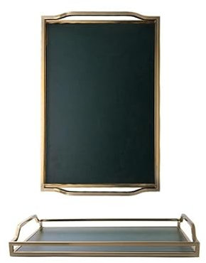 Plateau de service de luxe avec poignée dorée et plateau à thé multifonction en cuir et métal pour le rangement domestique et le service créatif du thé (C)