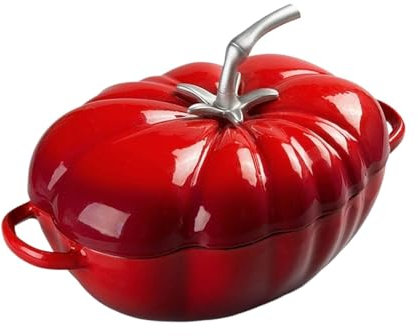 SXTYYH Forma Di Pomodoro Forno Olandese Con Coperchio Resistente Pentola In Ghisa Casseruola Con Rivestimento In Smalto for Cucinare In Casa E Preparare Pasti Gourmet