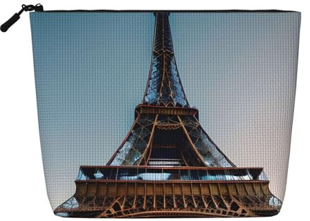 Trousse per cosmetici – Viola Farfalla Stampa Finta Canapa Organizzatore da Viaggio, Una confezione per molteplici usi, Conservazione quotidiana, Torre Eiffel di Parigi., Taglia unica