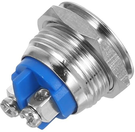 Cabilock Interrupteur à Bouton-poussoir Métallisé 16 Mm Autobloquant Auto-réarmement, Fonction Normalement Ouvert et Fermé, Contacts à Vis Sphériques, Commande Électrique Industrielle,