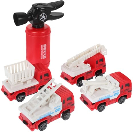Toddmomy Simulation Feuerwehrspielzeug Teiliges mit Spray Feuerlöscher und Feuerwehrwagen für Leicht Bruchfest Sicher für Rollenspiele und Lernzwecke