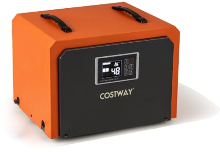 COSTWAY Déshumidificateur Professionnel 60 L/Jour, Déshumidificateur d'Air Électrique avec Minuterie 24H Restauration des Dégats d'Eau Dégivrage Automatique, Jusqu'à 560 ㎡pour Sous-sol Chantier