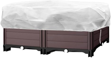 Tioheam Cubiertas De Protección Invernal para Plantas,Funda para Caja de Flores 150 x 40 x 45 cm con Cordón Ajustable | Manta de Tela No Tejida para Maceteros Exteriores Cajas de Flores de Bordillo