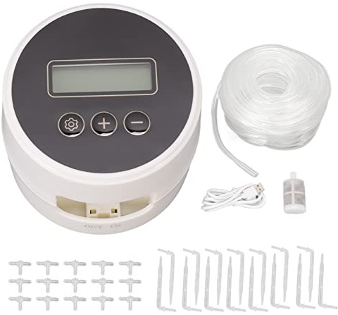 MAPHRWZ per dispositivo timer per irrigazione delle piante, di irrigazione automatico, irrigatore per piante da vacanza, vasi sospesi, piante in vaso, piccoli giardini, patio, (10m 15 vasi)