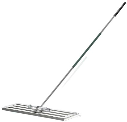 NJIEzhao Rastrillo nivelador de césped Acero Inoxidable 30 Pulgadas, Resistente, con Mango ergonómico Goma, for Alisar y Preparar el Suelo Rastrillo nivelador de césped