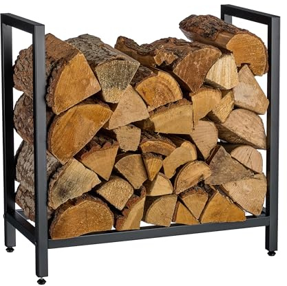 Relaxdays Kaminholzregal, Metall, HBT: 62,5 x 65 x 30,5cm, Brennholzregal für Feuerholz, Stapelholz, Brennholz, Farbwahl