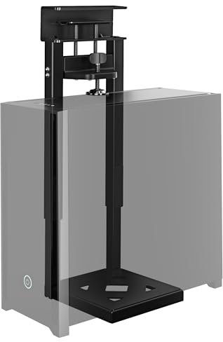 monTEK 30KG PC-Halterung unter Schreibtisch, Ohne Bohren montierbar | Heavy-Duty, Verstellbare Desktop PC Halterung mit Schutzpolstern, 41CM-65CM Höhe, für Büro, Zuhause, Klassenraum, Schwarz