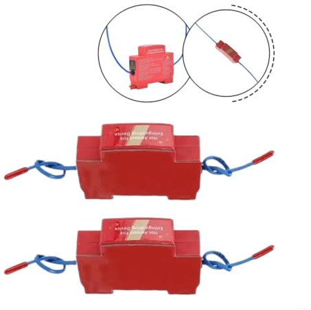 Sistema automático de extinción de incendios para armarios eléctricos, montaje en carril DIN, disparo térmico a 170 °C, compacto 9,3 x 2,2 x 4,8 cm, 10 años (2 unidades)