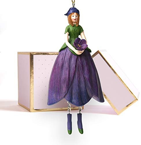 ROSEMARIE SCHULZ Heidelberg Veilchen Blumen Mädchen zum Hängen Flower Fairy Figur Dekofigur Blumenfigur mit Geschenkbox Blumenkinder